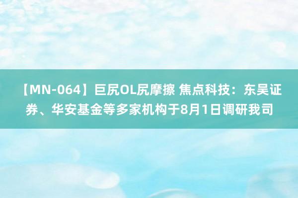 【MN-064】巨尻OL尻摩擦 焦点科技：东吴证券、华安基金等多家机构于8月1日调研我司