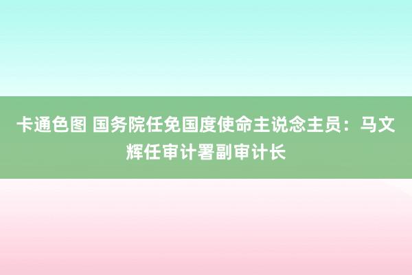 卡通色图 国务院任免国度使命主说念主员：马文辉任审计署副审计长