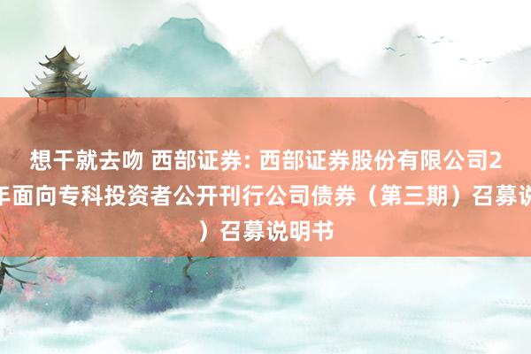 想干就去吻 西部证券: 西部证券股份有限公司2024年面向专科投资者公开刊行公司债券（第三期）召募说明书