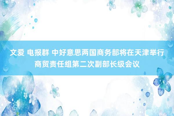 文爱 电报群 中好意思两国商务部将在天津举行商贸责任组第二次副部长级会议