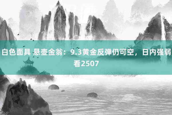 白色面具 悬壶金翁：9.3黄金反弹仍可空，日内强弱看2507