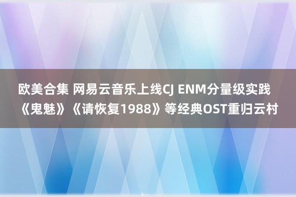 欧美合集 网易云音乐上线CJ ENM分量级实践  《鬼魅》《请恢复1988》等经典OST重归云村