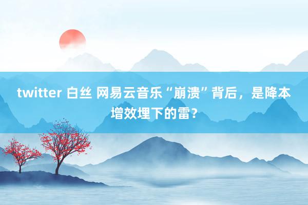 twitter 白丝 网易云音乐“崩溃”背后，是降本增效埋下的雷？