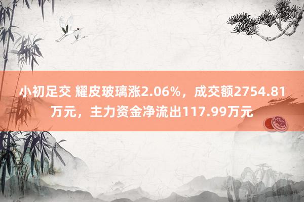 小初足交 耀皮玻璃涨2.06%，成交额2754.81万元，主力资金净流出117.99万元